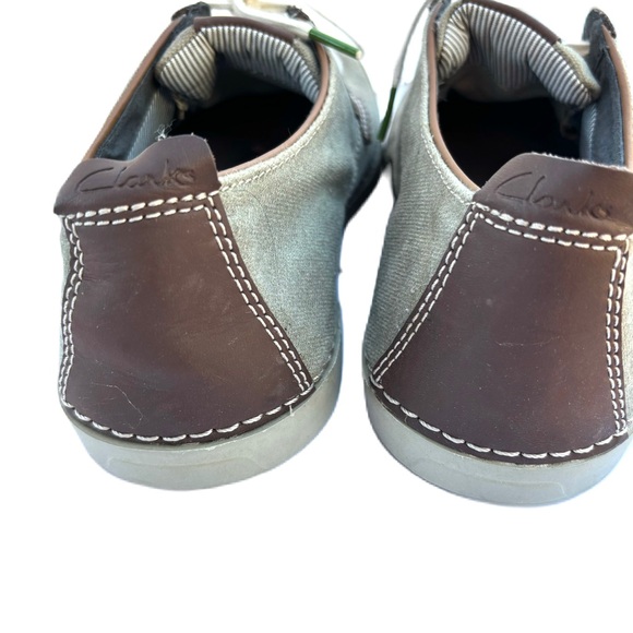 Clarks Mens Canvas Size 9 M Green Shoes Casual Lace Up Loafers - Picture 8 of 13